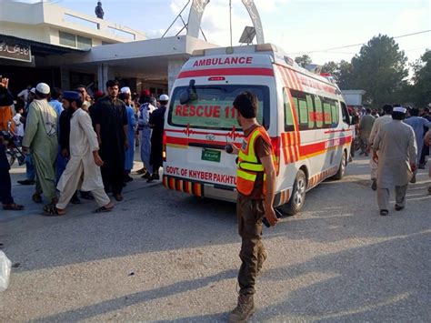 A bomb at a political rally in northwest Pakistan kills at least 44 people and wounds nearly 200